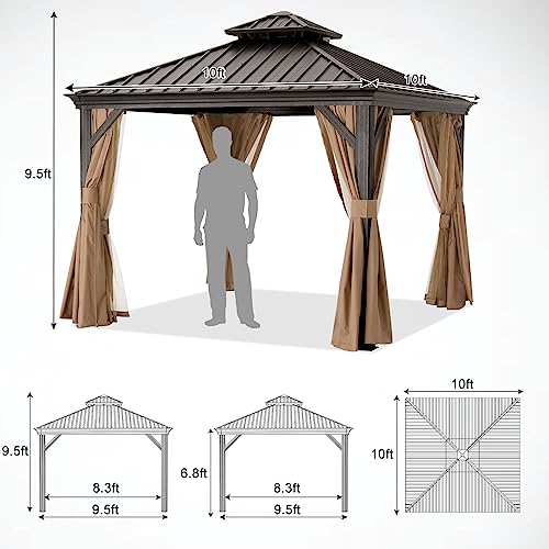ABCCANOPY Hardtop Gazebo 10x10 Beige