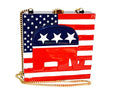 Timmy Woods Beverly Hills Collection Republican Elephant Organic Wood Handbag Multicolored