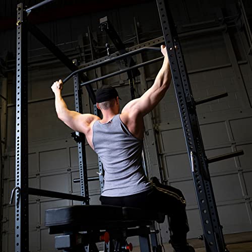 Rugged Strength & Fitness Power Rack with Extended Half Rack Package Black