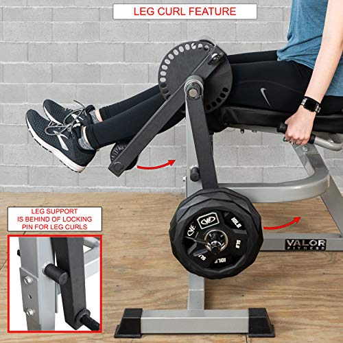 Valor Fitness Adjustable Leg Curl Extension Machine Grey CC-4