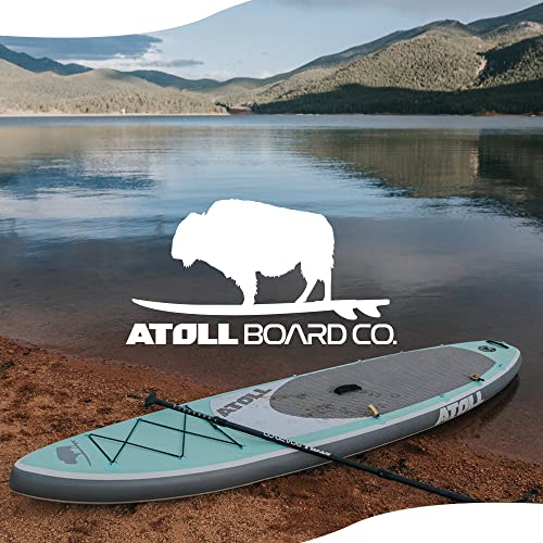 Atoll Inflatable Paddle Board with Premium SUP Stand Up Paddle Board Accessories & Back Pack, Non-Slip Comfort Deck Aqua Marine