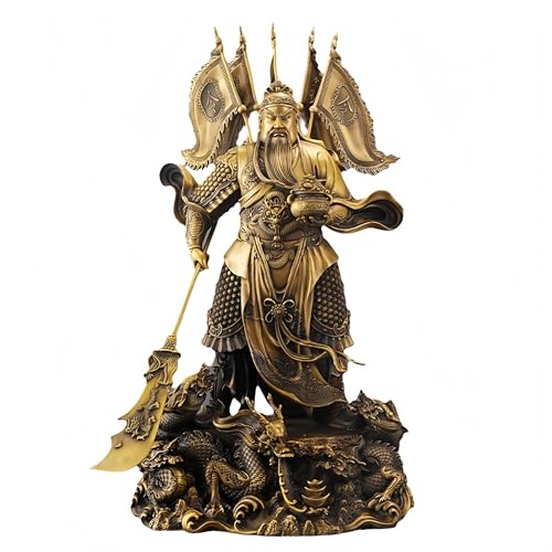 FENGSHUI-CAISHEN Guan Yu Statue Brass 41 Inch