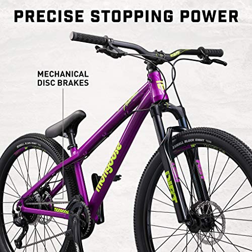 Mongoose Fireball Dirt Jump Mountain Bike 26-Inch Mechanical Disc Brakes Purple