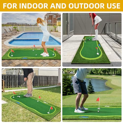 DWVO Golf Putting Green 5X12ft Large Professional Training Mat Green