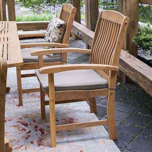 Cambridge Casual Caterina Teak Wood 6-Piece Outdoor Dining Set with Bench Natural Teak/Beige Cushion