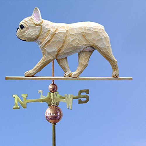 French Bulldog Hand Carved & Painted Weathervane Fawn 22 Inch