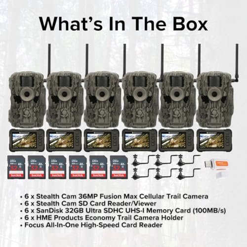 Stealth Cam 36MP Fusion Max Cellular Trail Camera Bundle with Accessories