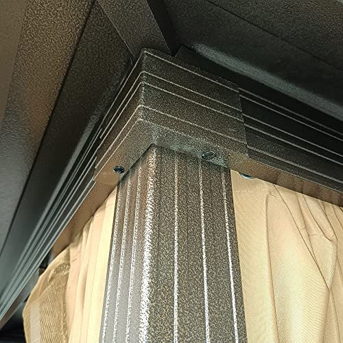 Outsunny 10' x 10' Hardtop Gazebo with Curtains and Netting Brown