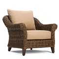 Winston Cayman Lounge Chair Heritage Brown Frame Seagrass Weave Sunbrella Canvas Heather Beige