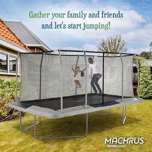Upper Bounce Rectangle Trampoline Outdoor Set with Enclosure Beige/Black