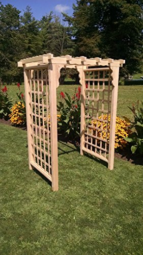 Backyard Crafts Amish-Made Lexington Style Pine Arbor 5' Wide Unfinished