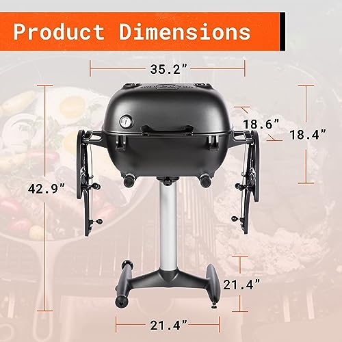 PK Grills Charcoal BBQ Grill and Smoker Combination PK360 Portable Outdoor Grill Smoker Graphite