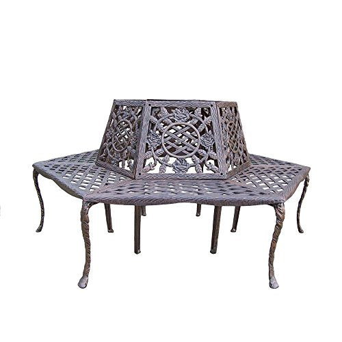 Oakland Living Tea Rose Cast Aluminum Tree Bench Antique Bronze
