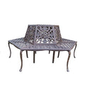 Oakland Living Tea Rose Cast Aluminum Tree Bench Antique Bronze