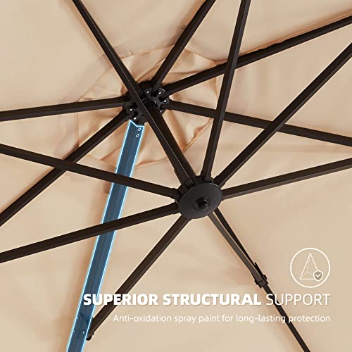 wikiwiki 11 FT Cantilever Patio Umbrella Tan