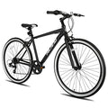 HH HILAND Hybrid Bike Step-Over/Step-Through Frame 700C Black