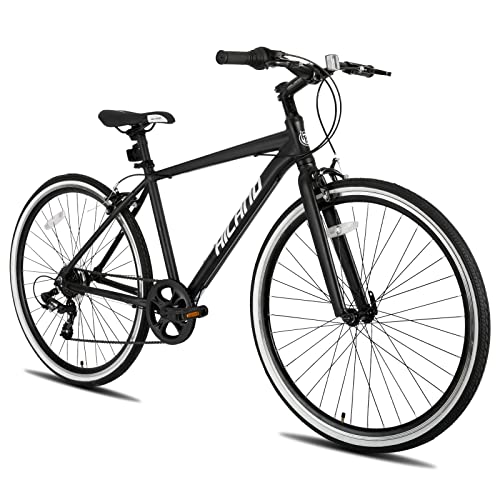 HH HILAND Hybrid Bike Step-Over/Step-Through Frame 700C Black