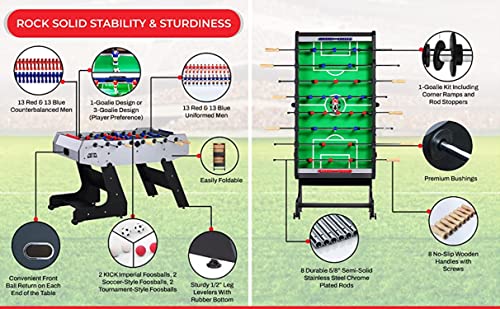 KICK Majesty 55" Folding Foosball Table Gray