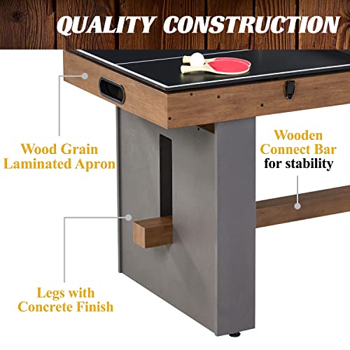 Barrington Billiards 3-in-1 Combination Game Table 54" Wood Grain/Concrete