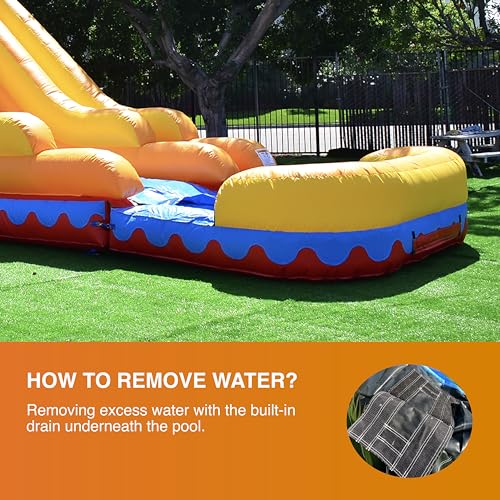 JumpOrange Commercial Inflatable 18' Rainbow Cloud Water Slide with Air Blower