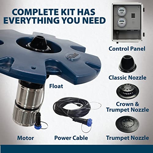 Airmax EcoSeries Floating Fountain Kit with 1/2 HP Pump and Nozzles Blue