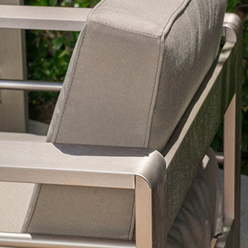 Christopher Knight Home Cape Coral 5-Piece Outdoor Chat Set with Fire Table Grey / Light Grey