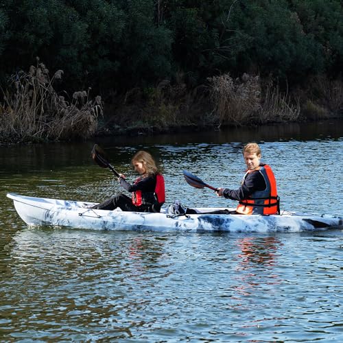 Towallmark Tandem Fishing Angler Kayak 12.4Ft 660lbs Capacity White Black