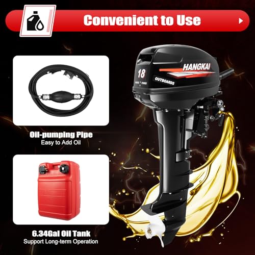 RocoReny 2 Stroke 18HP Outboard Motor Long Shaft Black