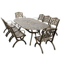Oakland Living Modern Outdoor Mesh Lattice Aluminum 95-in Bronze Dining Set