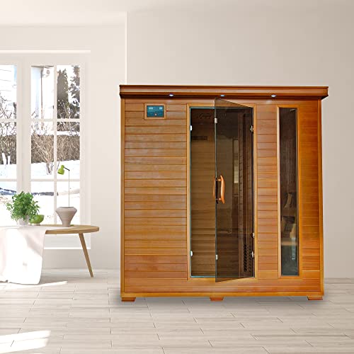 Blue Wave Radiant Saunas BSA1323 6 Cedar Carbon Infrared Sauna 5+ Person