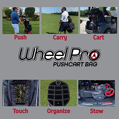 Zero Friction Wheel Pro Push Cart & Stand Bag Black