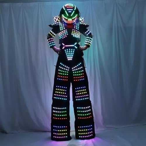 HoHoHuo Full Color LED Robot Costume with Remote Control & Digital Screen Multicolored (X Large)