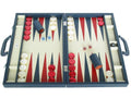 Zaza & Sacci 23-Inch Leather Backgammon Set Large Blue