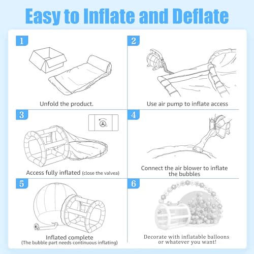 EJIA Inflatable Bubble House 10FT Clear PVC for Kids Outdoor Events