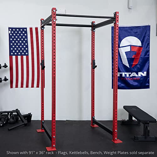 Titan Attachments T-3 Series Red Short Power Rack 36in Depth 1,100 LB Capacity