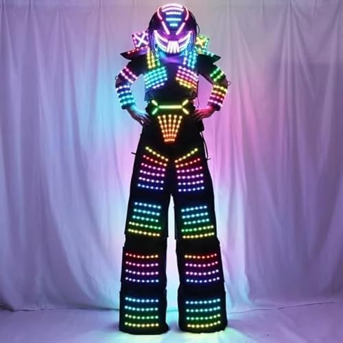 HoHoHuo Full Color LED Robot Costume with Remote Control & Digital Screen Multicolored (X Large)