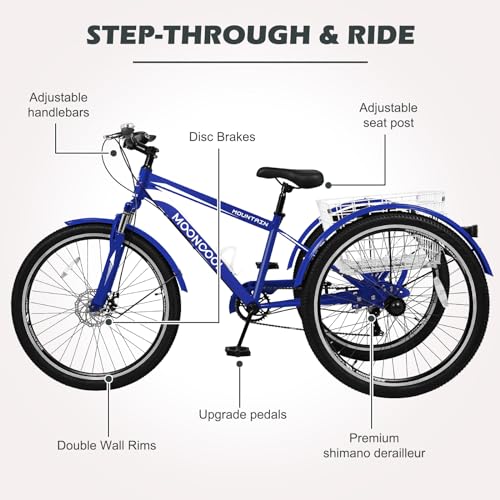 Barbella Adult Mountain Tricycle Navy-Blue