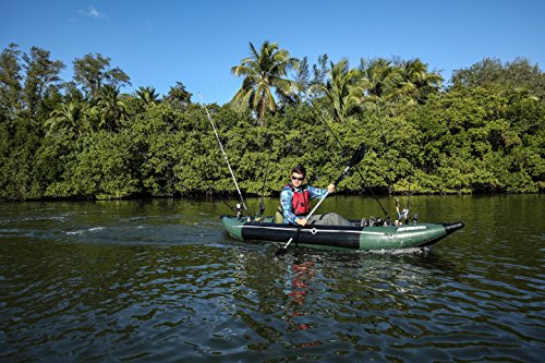 Sea Eagle 350FX Inflatable Explorer 1 Person Fishing Kayak Green