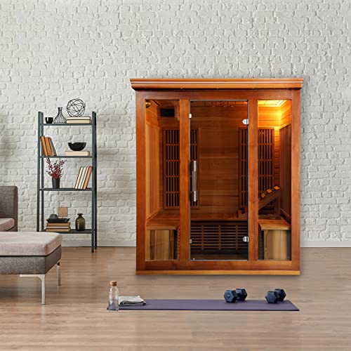 Blue Wave Radiant Saunas BSA1315 Cedar Elite 3-4 Person Infrared Sauna Wood