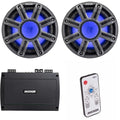 KICKER 10-Inch Premium Marine Subwoofer & 48KXMA8004 Marine Amp Bundle with LED Remote