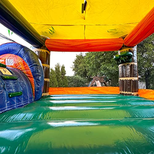 XJUMP Tropical Bounce House Water Slide Orange