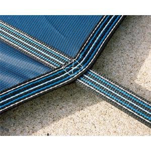 YARD GUARD 16'x32' Blue Mesh Inground Safety Pool Cover with Center End Steps