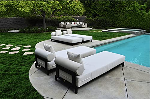 Solis Patio Outdoor Lounge Set with Cushions (Set of 3) Chaise Black Sage