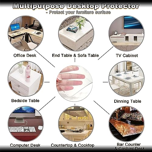 AYLFBFU Heavy Duty Rectangle Tablecloth 59x150 Inch Clear 3mm Thick
