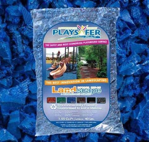 Playsafer Blue Rubber Mulch 77 Cu. Ft. 2000 Lbs. Pallet - 50 Bags
