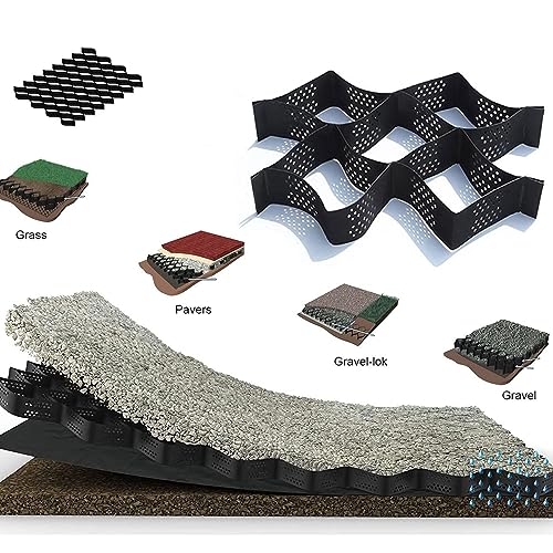 ZoyrA 6x10m Geogrid for Road and Garden Edging H-10cm