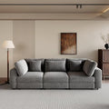 Merax 105" Comfy 3-Seater Sofa with Removable Back Cushions and 5 Pillows Grey