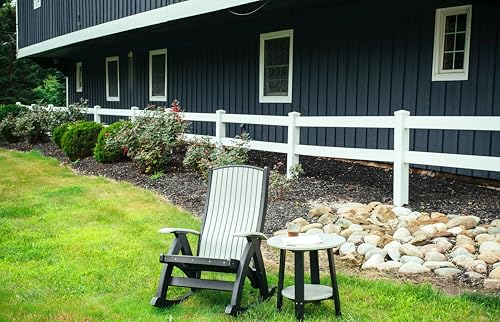 LuxCraft Poly Comfort Rocker Recycled Plastic Outdoor Rocking Chair Chestnut Brown
