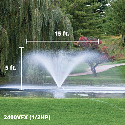 Kasco VFX Series Aerating Pond Fountain 1/2 HP 120V Black