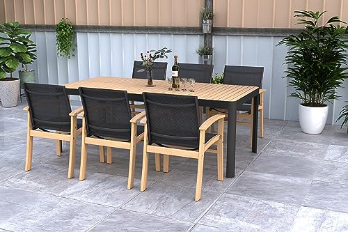 Brampton Amazonia Ratezza 7-Piece Outdoor Dining Table Set Black